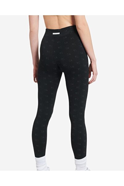 Nike Air Yüksek Belli Baskılı Kadın Siyah Tayt- sıkı kesim