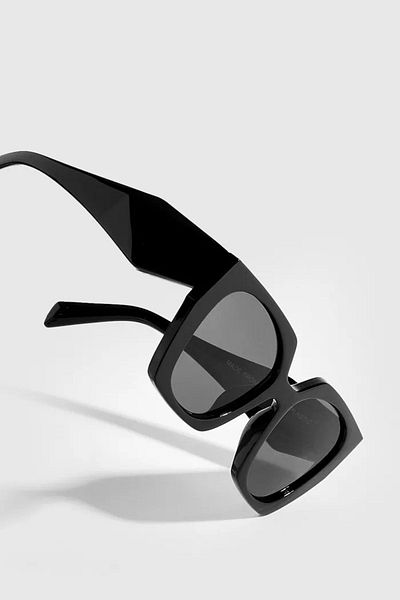 REN EYEWEAR Pr Gina 2024 نظارة شمسية نسائية سوداء كاملة بتصميم كبير الحجم / Ren Eyewear