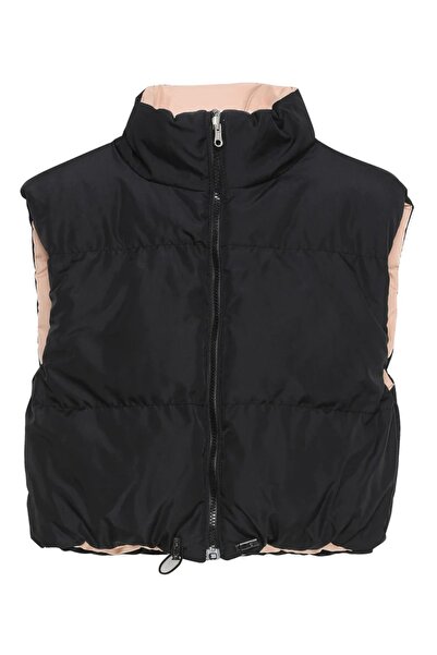 Quzu Double Sided Vest Beige-Black