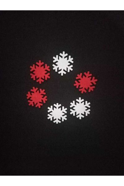 ŞİRİN KEÇELER Pine Tree Ornament / Snowflake / Felt / / Christmas Ornament Felt / 8cm / Pack of 10