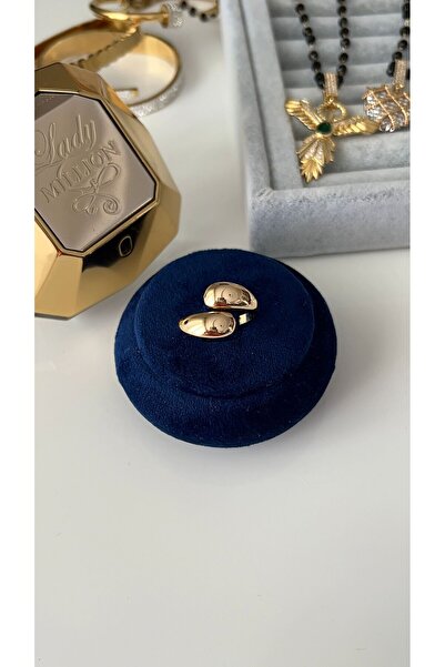 SU PERİSİ TAKI BİJUTERİ Adjustable Vip Series Gold Curved Ring