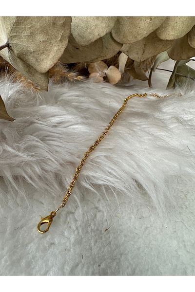 nidistore 20cm Wide Gold Color Twist Chain Bracelet