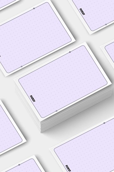 Ficksy Purple Note Card - 50 Pieces - 7*10 cm - Work Card - Notepad - Note Paper - Memo Pad