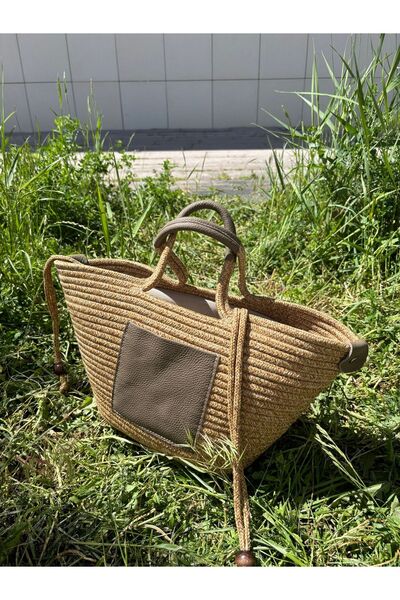 MaVaux Dream Serisi Hakiki Deri Kaplama İç Astarlı Jüt Çanta