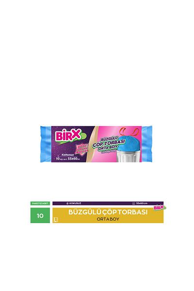 BIRX Garbage Bag Drawstring Unscented Medium Size 10 Piece Garbage Bag
