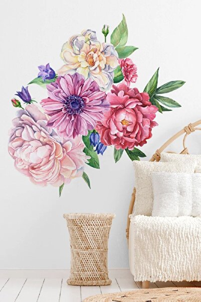 Kt Grup Pastel Renk Renkli Şakayıklar Modern Duvar Sticker Seti