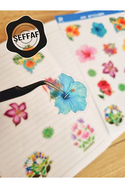 AR Sticker - Set de autocolante transparente pentru laptop, notebook, tabletă, cu tematică florală și frunze
