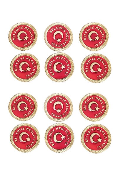 City Councilman Badge Bright Red Color 1 Pack of 12