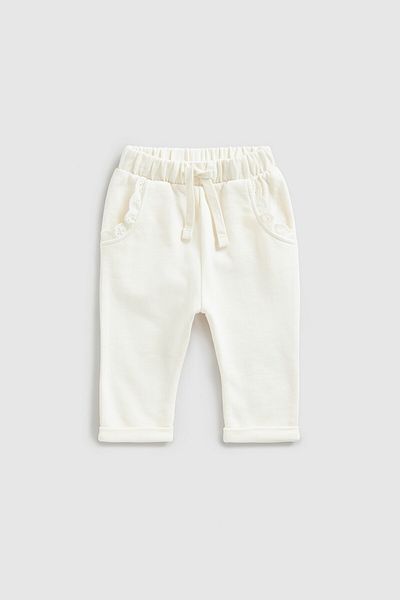 MOTHERCARE Broderie Cream Frilly Jogger Pants