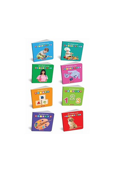 DIY Toys Full Moon Toy Dıytoy, My First Library-First Words 8-Piece Mini Book Set