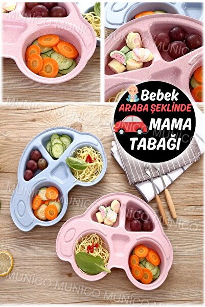 Munico Karikatür Yemek Tabağı Kaymaz Çocuk Mama Tabağı Bebeklere Yemek Alışka...