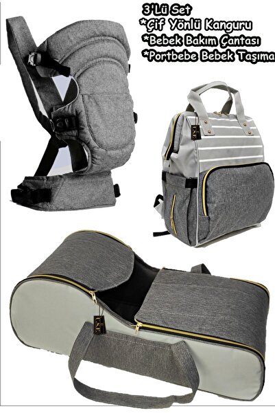 USF Portbebe Ana Kucağı Puset Bebek Taşıma Bej- Füme Sıvı Ve Rüzgar Geçirmez