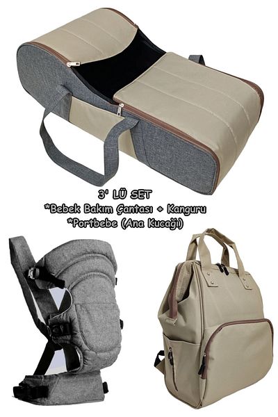 USF Baby Care Bag Carrycot Baby Carrier Double-Way Baby Carrying Kangaroo Set of 3