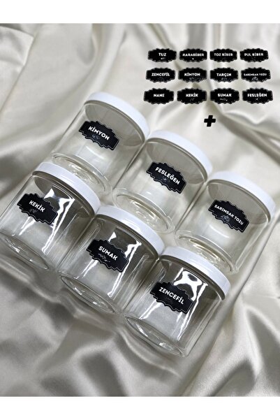 DEKOZOR COMPANY Plastik Baharat Kavanozu Baharatlık 6'LI