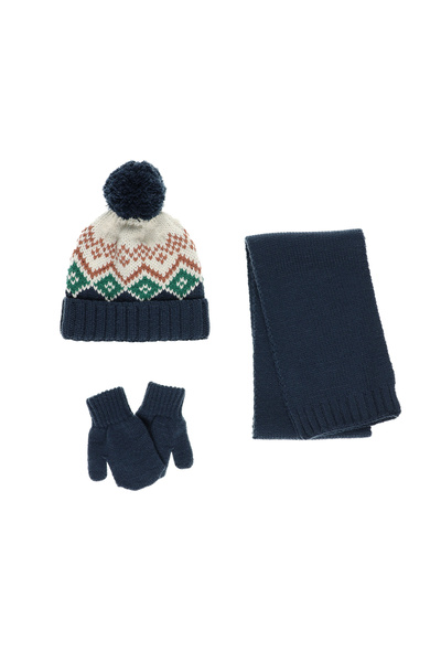 Panço Unisex Bebek Atkı Bere Eldiven Set