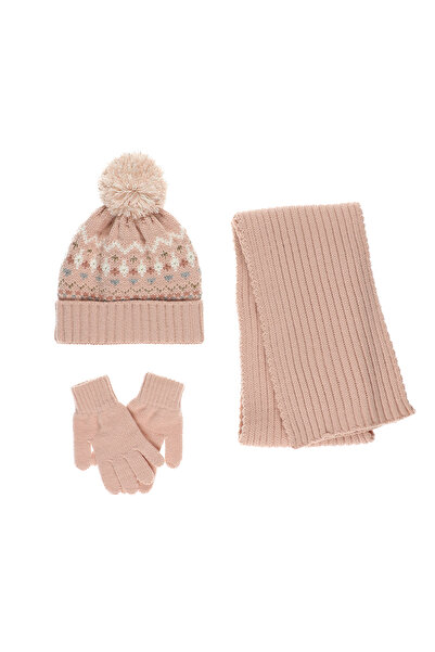 Panço Unisex Bebek Atkı Bere Eldiven Set