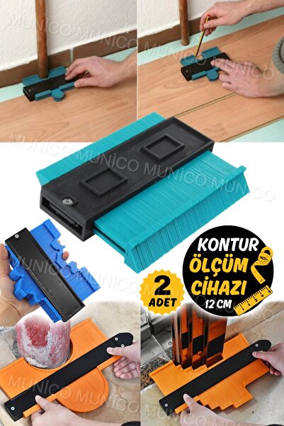 Munico 2 Adet Köşe Masa Şablonu Ölçüm Aleti Geniş Kontur Ölçer, Köşeleri, Ahş...