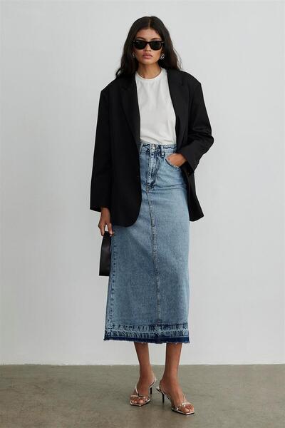 Suud Collection Fustă Jean lung gradient