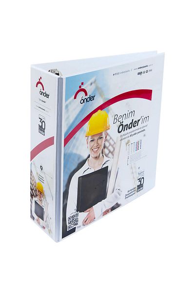Önder 4 Ring Folder Pvc Pockets 9 cm - White