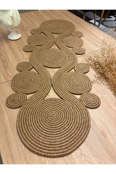 MaVaux Ahenk Jute Straw Look Runner - 40x110, Special Design Tablecloth, Jute Ranir