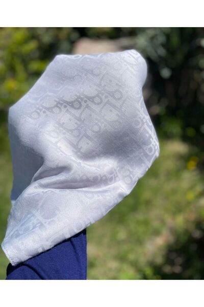 Nine Gray Cotton Jacquard Patterned Shawl
