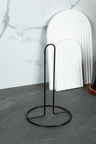Doreline Black Series Metal Paper Towel Holder Upright Towel Napkin Holder Standard and Large Size Roll Compatible