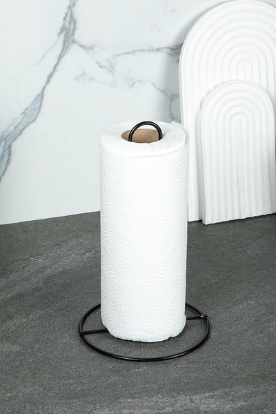 Doreline Black Series Metal Paper Towel Holder Upright Towel Napkin Holder Standard and Large Size Roll Compatible