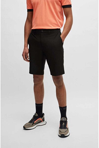 BOSS Erkek Denim Düğme Kapamalı Kısa Boy Günlük Kullanım Siyah Şort 50511436-001