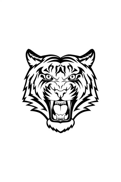 Generic Brand Tiger Head Sticker Auto Motor Laptop Wall Foil Sticker 40x44 Cm