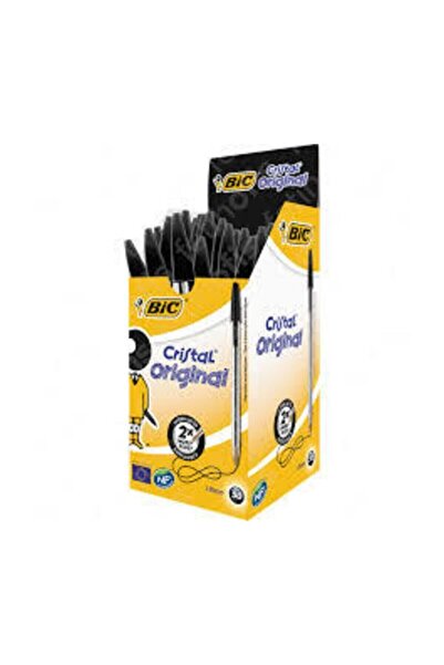 Bic Black Medium Cristal Pen 1 mm - Pack of 50