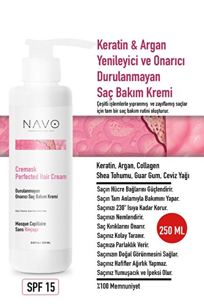NAVO كريم العناية بالشعر بالأرغان والكيراتين - كريم إصلاح وتصفيف الشعر 250 مل...