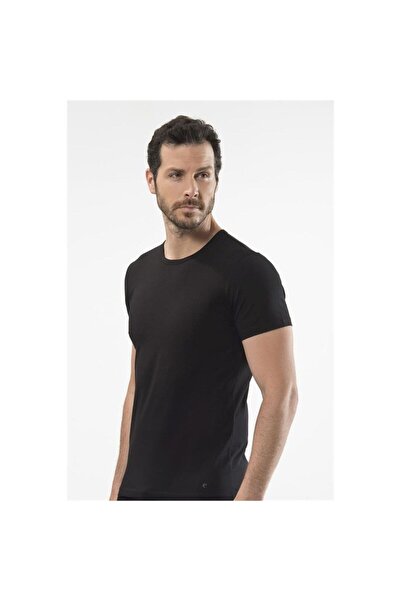 Cacharel 1305 Tricou cu mânecă scurtă pentru bărbați cu gâtul O - negru