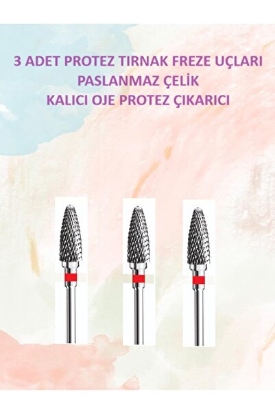 Helios Çelik Protez Tırnak Freze Uçları Protez Çıkarıcıları Üçlü Paket Mısır ...