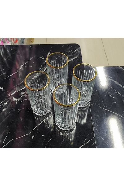 Paşabahçe Paşababçe Elysıa Goldentouch 4-Piece Soft Drink Glass 051oa