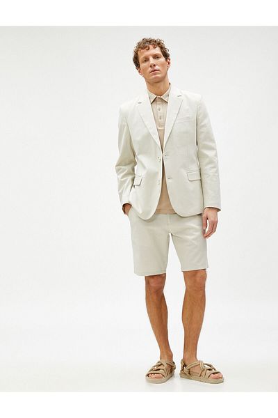 Koton Sommerjacke, Blazer, Leinenmischung, geknöpft, mit Taschendetail