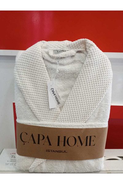 Çapa Home 100% Cotton Water Drawing Double Pocket Bathrobe