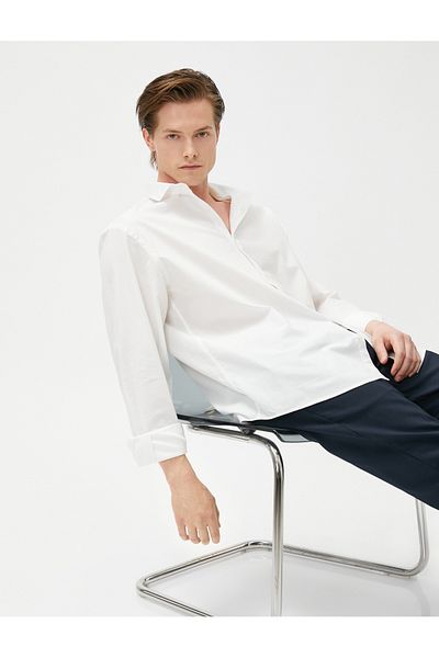 Koton Sports Shirt Slim Fit Long Sleeve Cotton Non Iron