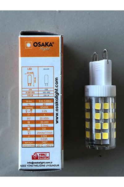 Osaka 3 ADET OSAKA  220V G9 LED  6W=540 LÜMEN 6500 KELVİN BEYAZ
