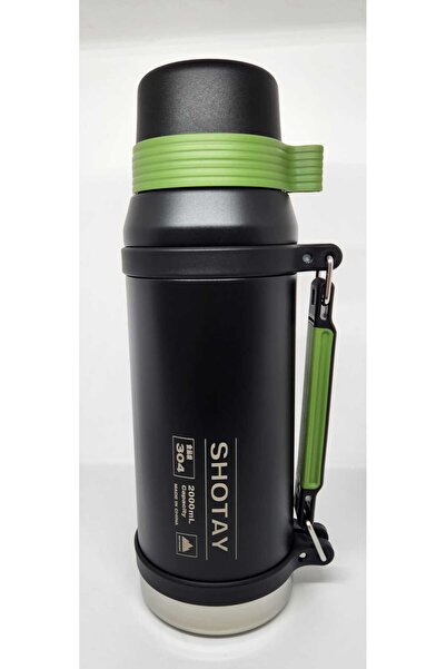 Shotay Vacuum Bottle 2 Lt Vakum Termos ST-8217Siyah Yeşil