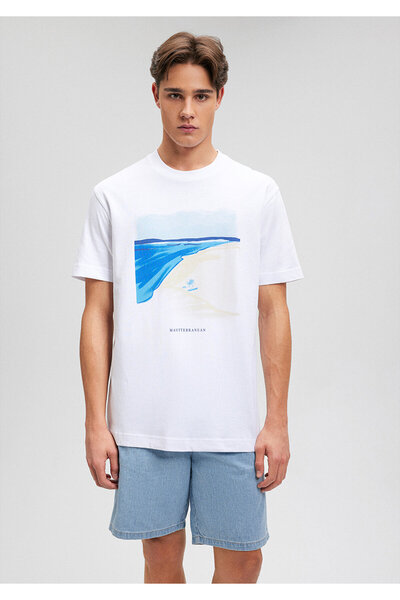 Mavi Λευκό εμπριμέ μπλουζάκι - Loose Fit0612344-620