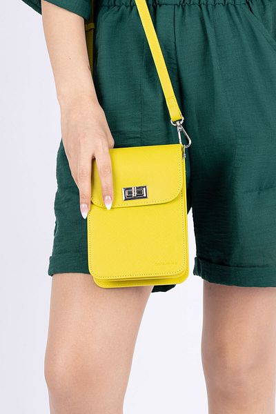 Getcho David Jones Brook Women's Mini Yellow Crossbody Bag with Phone Compartment – Zippered, Adjustable Strap