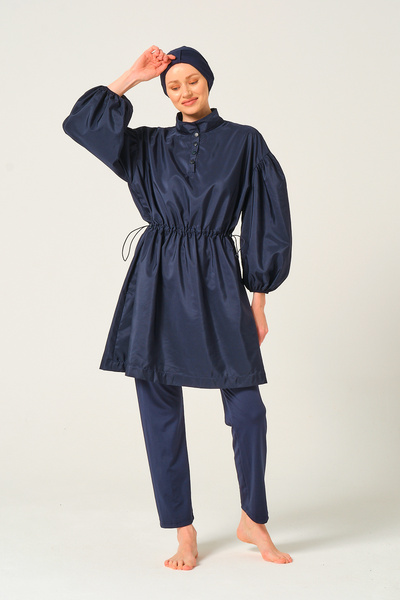 myfirstsea Tesettür Mayo Balon Kol Tesettür Mayo Düz Renk Tesettür Mayo Kadın Düz Renk Balon Kol Tesettür Mayo