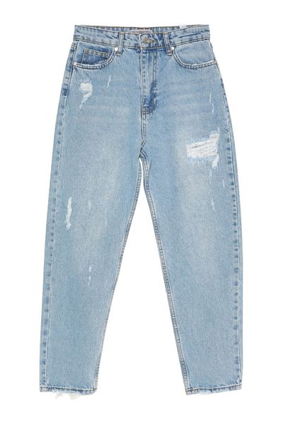 Quzu Pantaloni de denim cu detaliu rupti Ice Blue