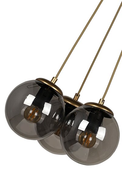 Begüsa Malta 3.lü Avize Eskitme Füme Cam