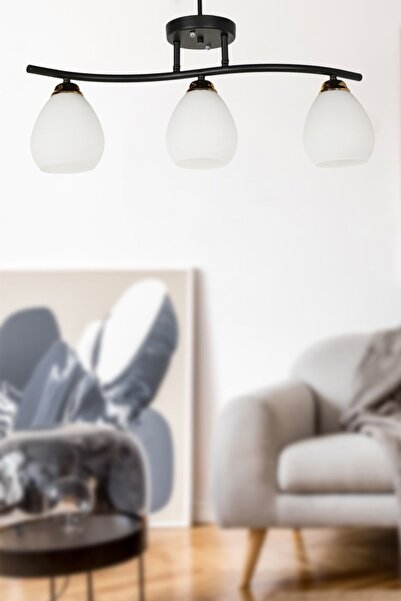 Begüsa Kadem 3.lü Avize Siyah