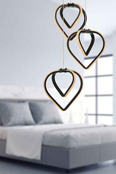 Begüsa Sevinç 3 Renk Ledli 3.lü Avize Siyah