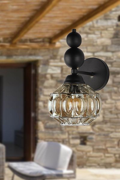 Begüsa Katana Sconce Black Smoked Glass