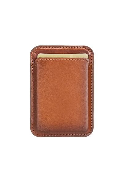 Lev Leather Genuine Leather Magnetic Credit Card Holder - Magsafe Wallet, Compatible Smart Phone