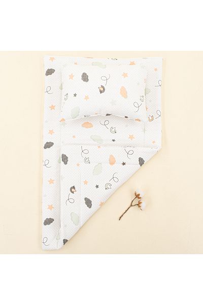 Yunikobaby Bird Muslin Diaper Changing and Opening Mat and Pillow Set