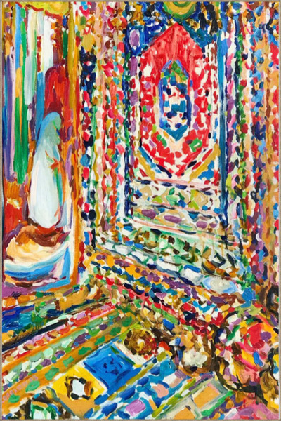 Rugs Modern Halı سجادة قابلة للغسل بقاعدة منسوجة بزخارف متدفقة تحت عنوان الغر...